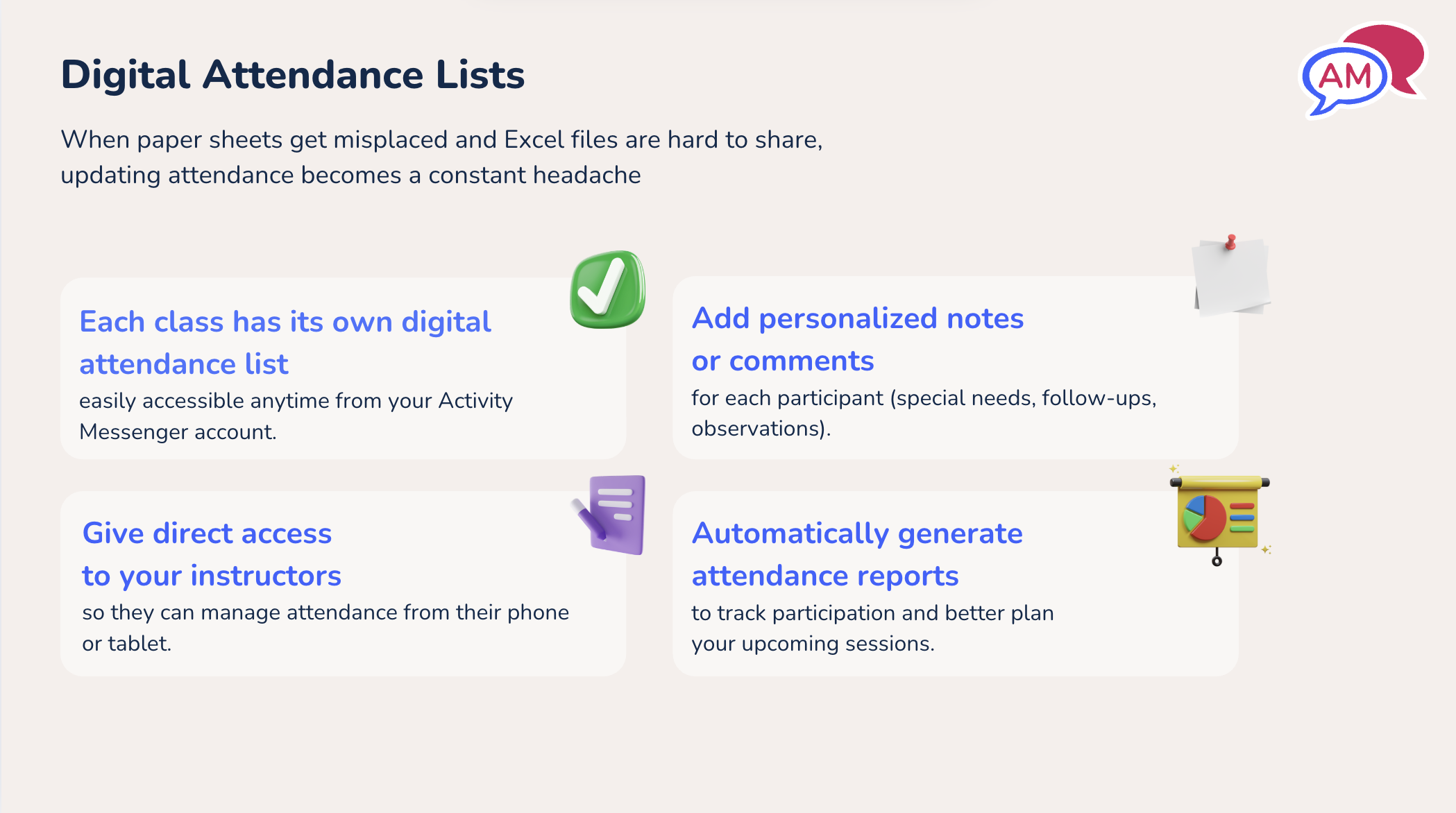 Digital attendance lists